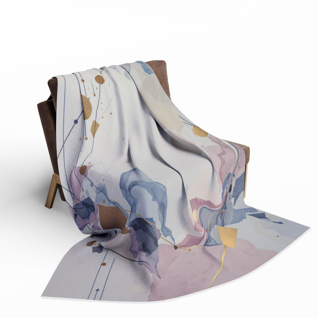 Arctic Watercolor Fleece Blanket — Soft Pastel Geode Throw
