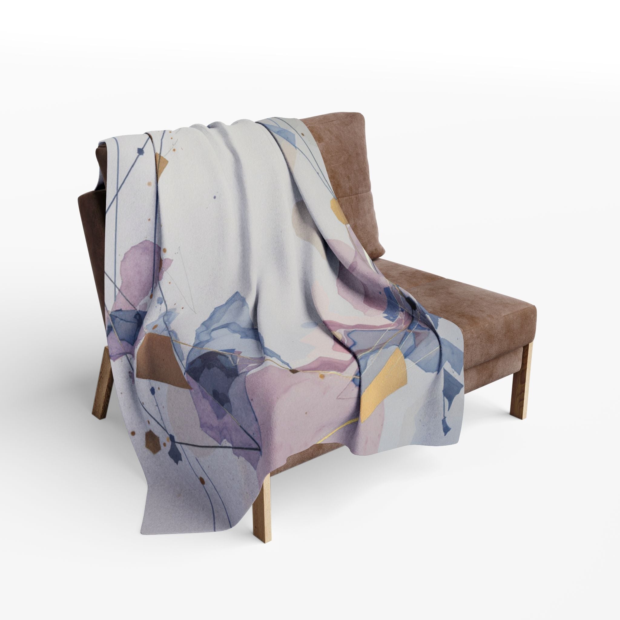 Arctic Watercolor Fleece Blanket — Soft Pastel Geode Throw