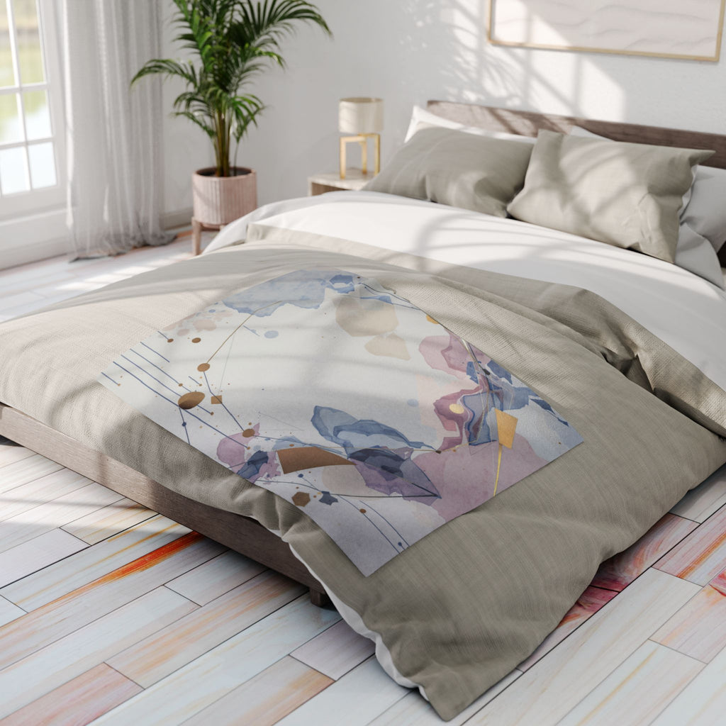 Arctic Watercolor Fleece Blanket — Soft Pastel Geode Throw