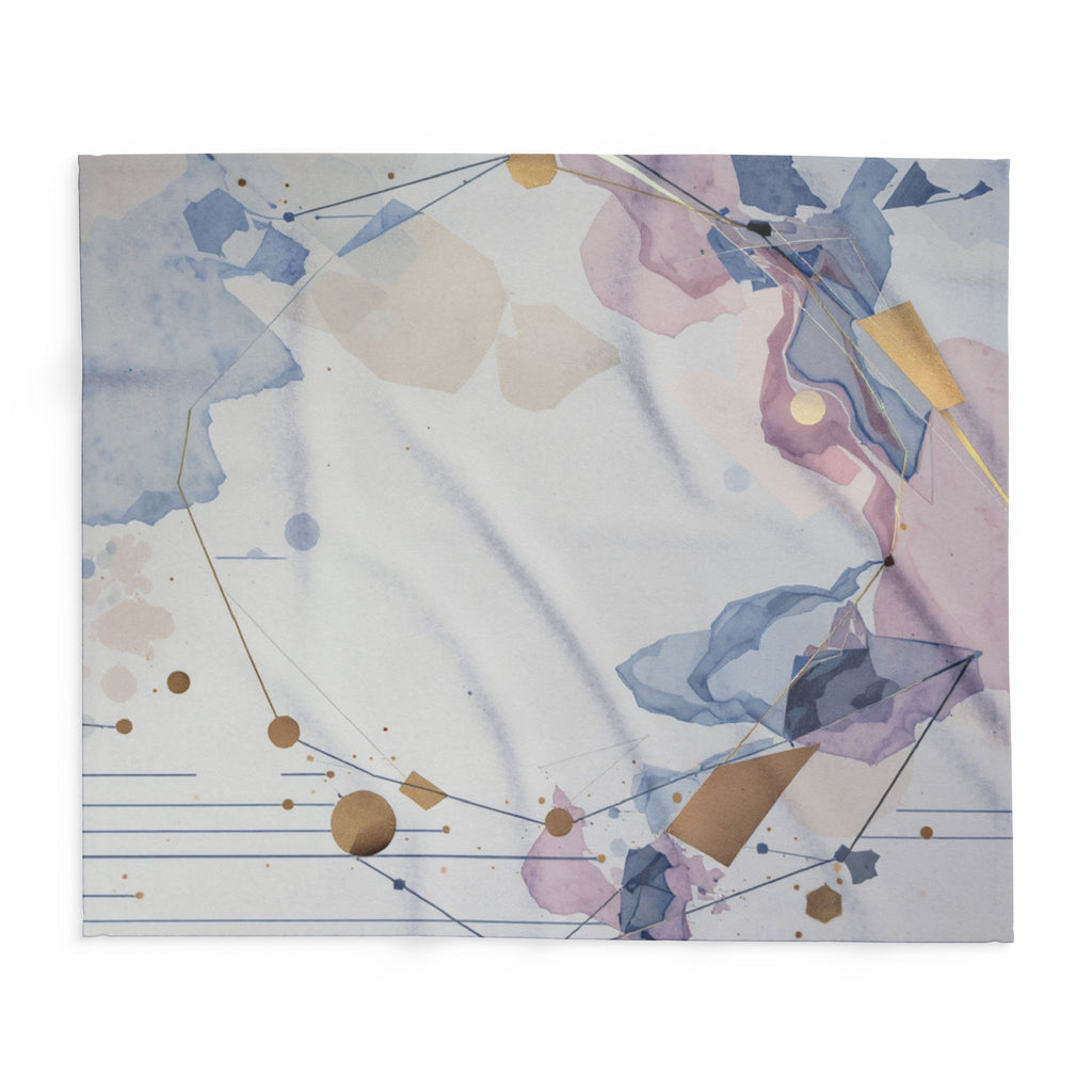 Arctic Watercolor Fleece Blanket — Soft Pastel Geode Throw