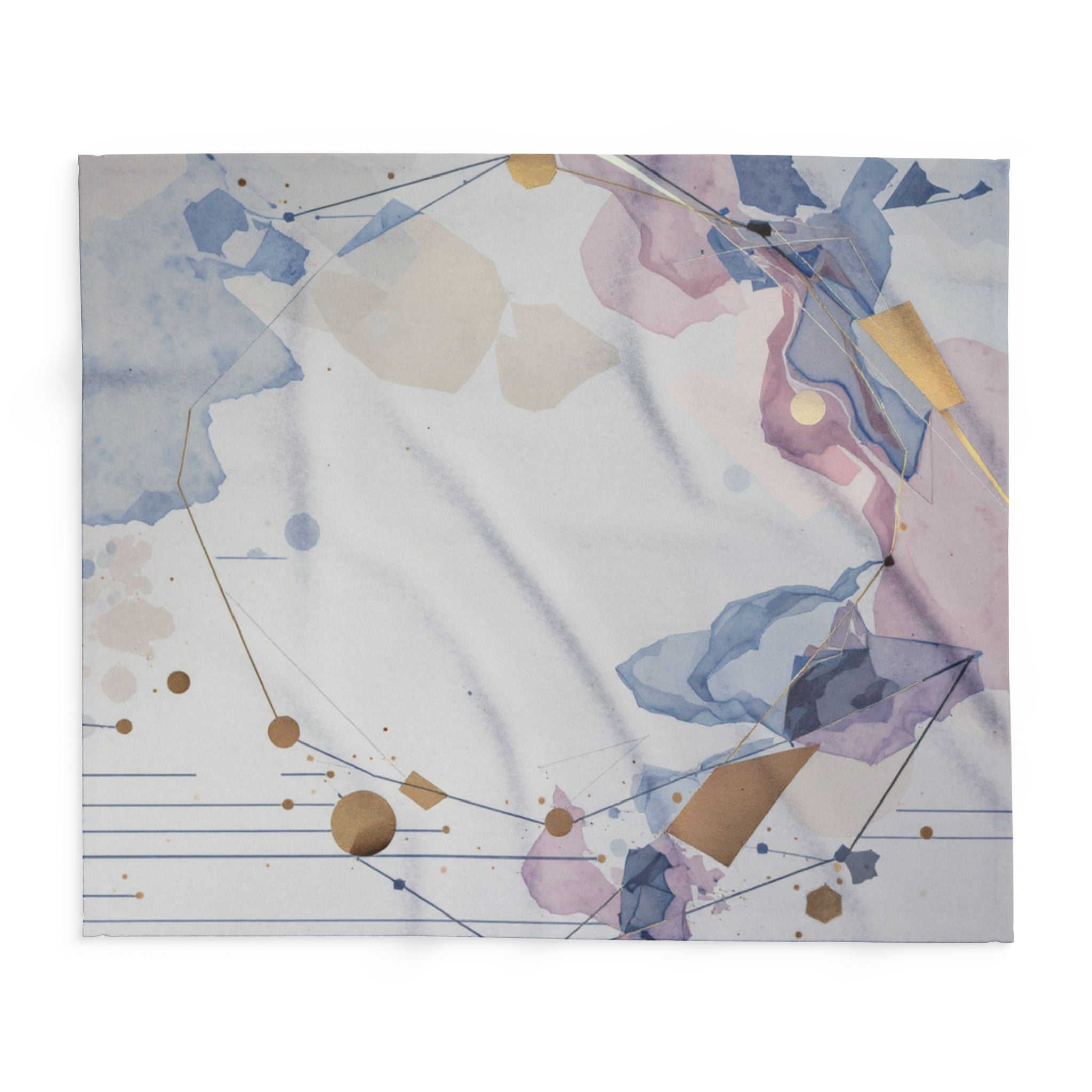 Arctic Watercolor Fleece Blanket — Soft Pastel Geode Throw