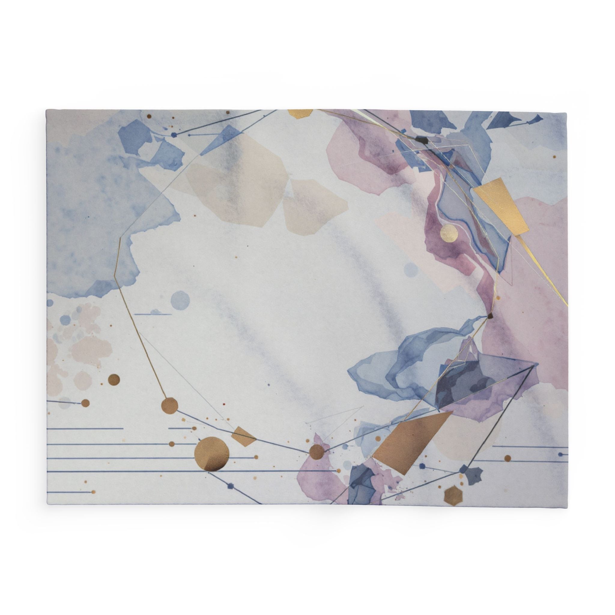 Arctic Watercolor Fleece Blanket — Soft Pastel Geode Throw