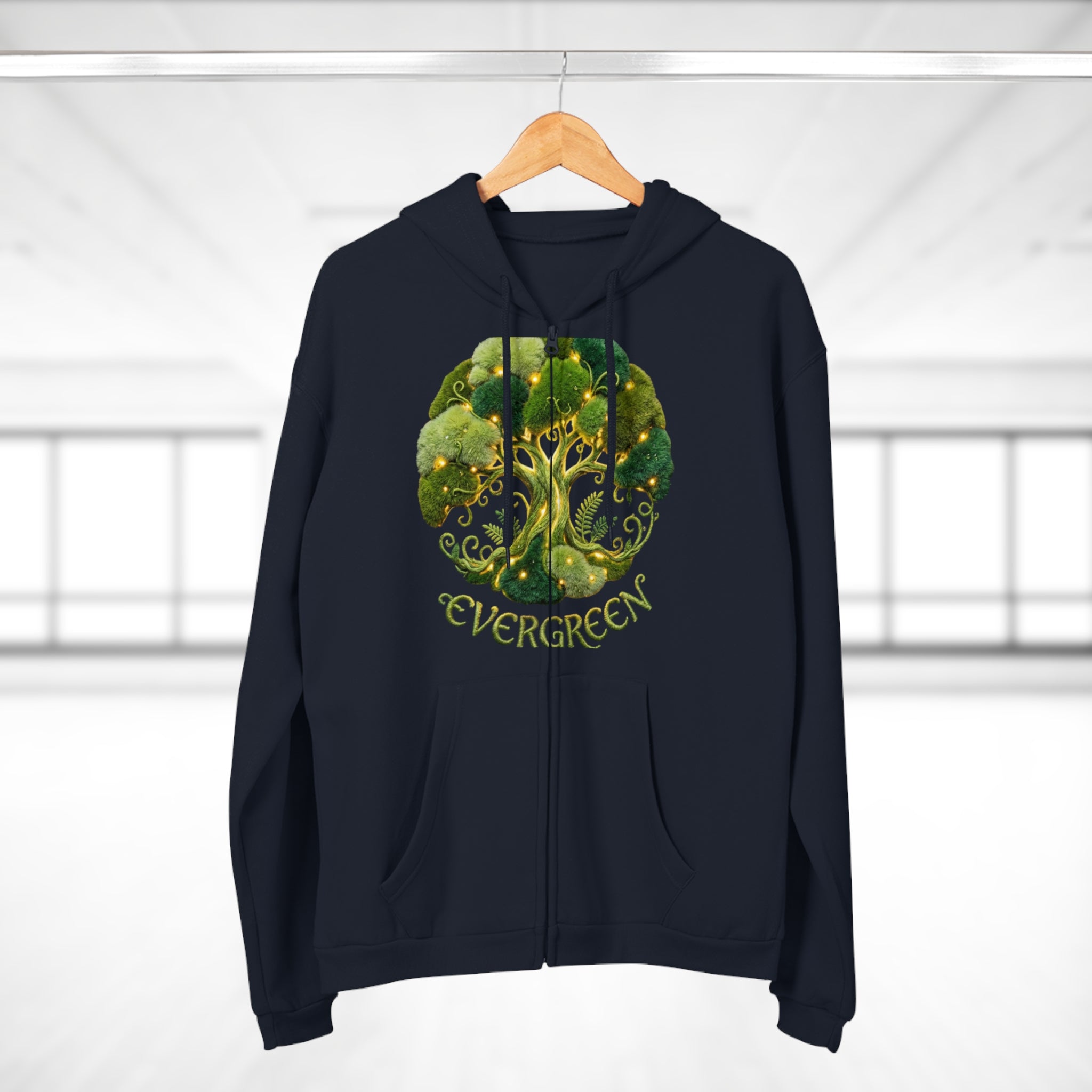 Evergreen Tree Hoodie — "Enjoy the Nature While It Lasts" Zip Hoodie