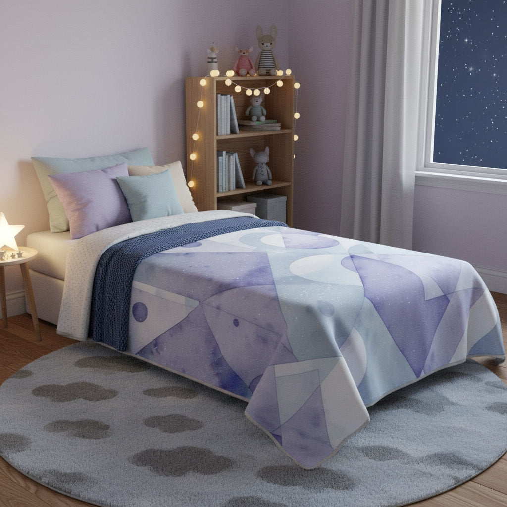 Velveteen Plush Blanket — Abstract Pastel Galaxy Circles Cozy Throw