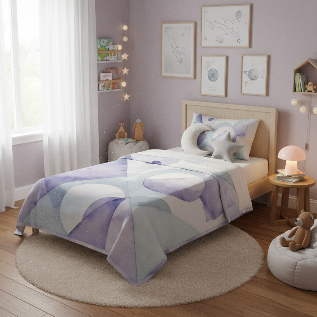 Velveteen Plush Blanket — Abstract Pastel Galaxy Circles Cozy Throw