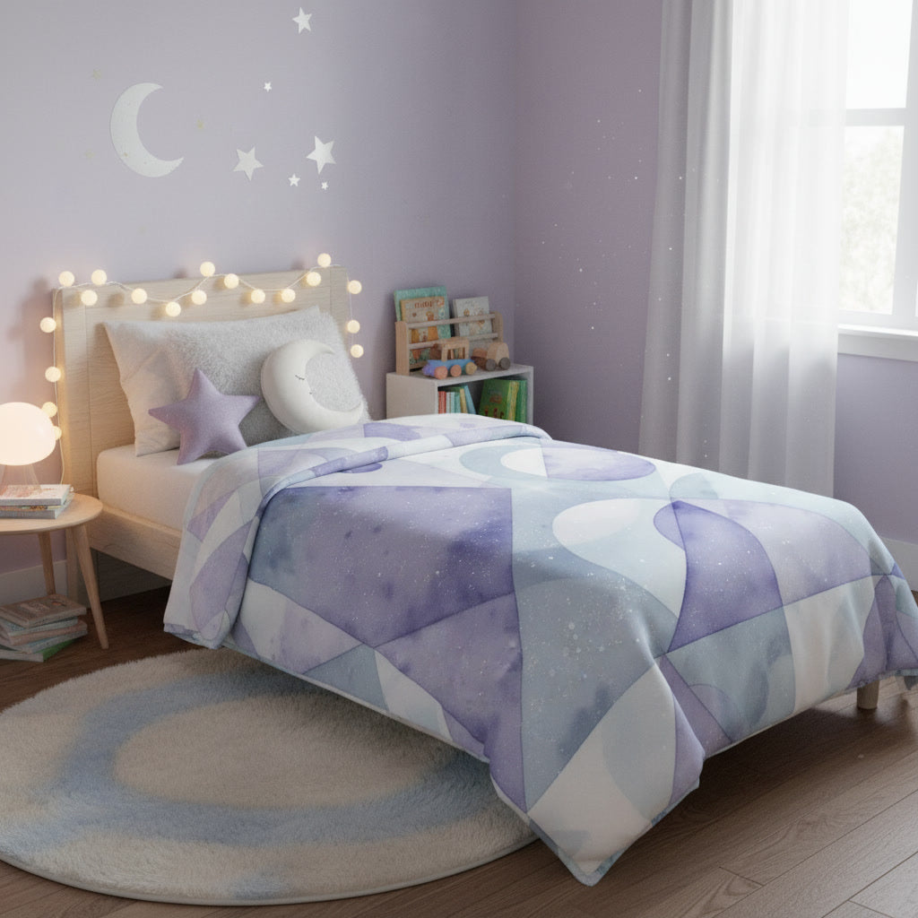 Velveteen Plush Blanket — Abstract Pastel Galaxy Circles Cozy Throw