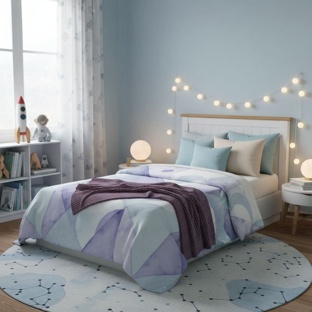 Velveteen Plush Blanket — Abstract Pastel Galaxy Circles Cozy Throw