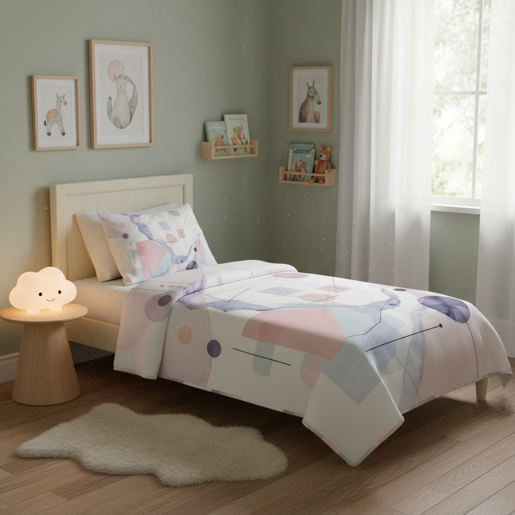 Abstract Watercolor Geometric Velveteen Plush Blanket Cozy and warm stylish blanket lining room bedroom blanket designed minimalistic blanket