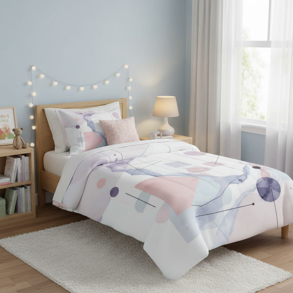 Abstract Watercolor Geometric Velveteen Plush Blanket Cozy and warm stylish blanket lining room bedroom blanket designed minimalistic blanket