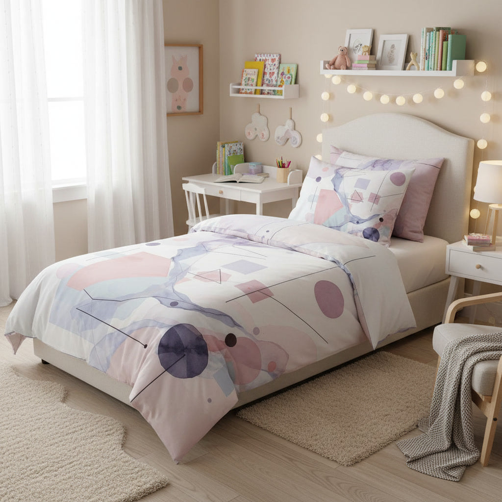 Abstract Watercolor Geometric Velveteen Plush Blanket Cozy and warm stylish blanket lining room bedroom blanket designed minimalistic blanket