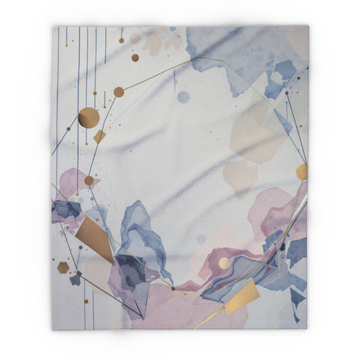 Arctic Watercolor Fleece Blanket — Soft Pastel Geode Throw