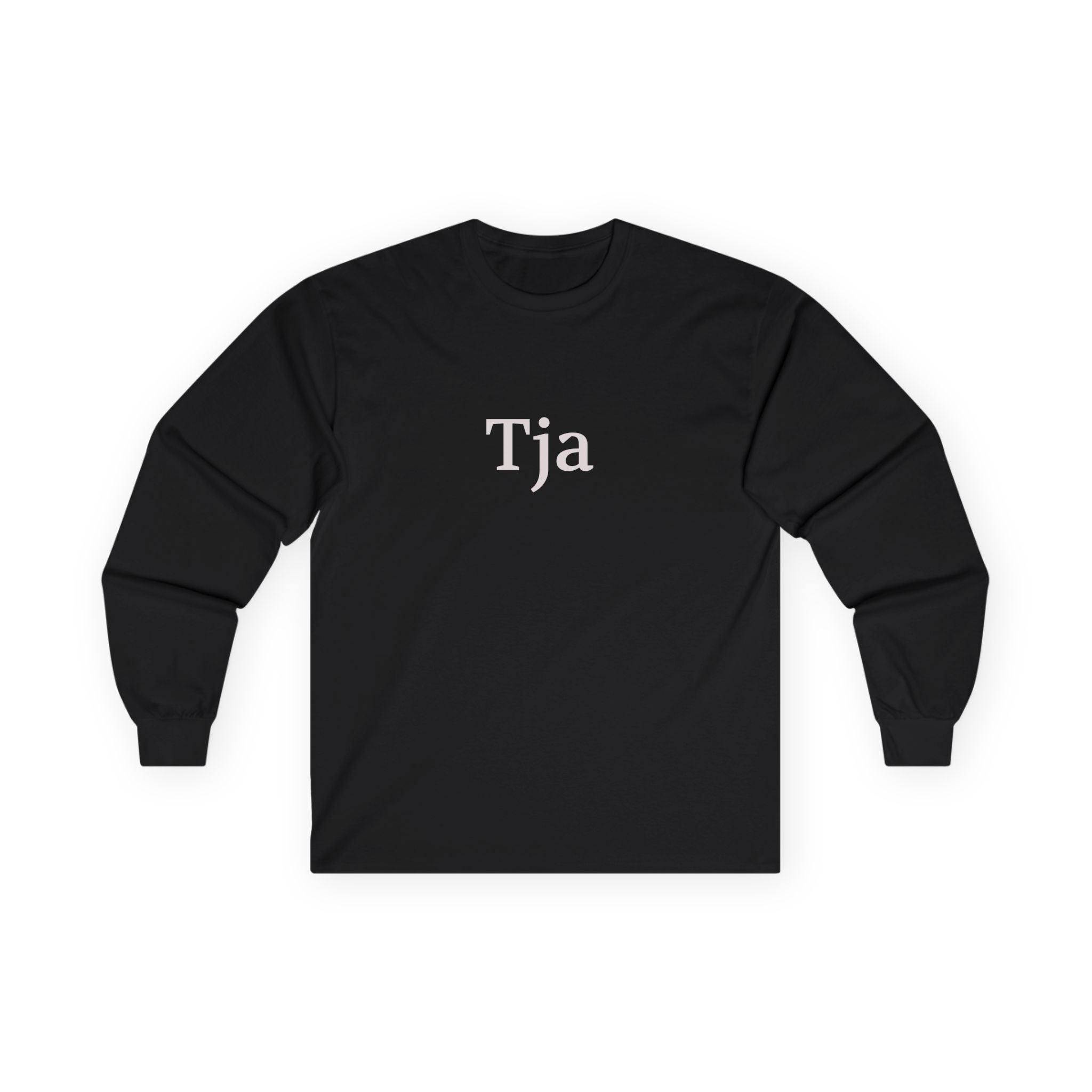Tja front, Punktlich Unhöflich back long sleeve tee | German phrase shirt