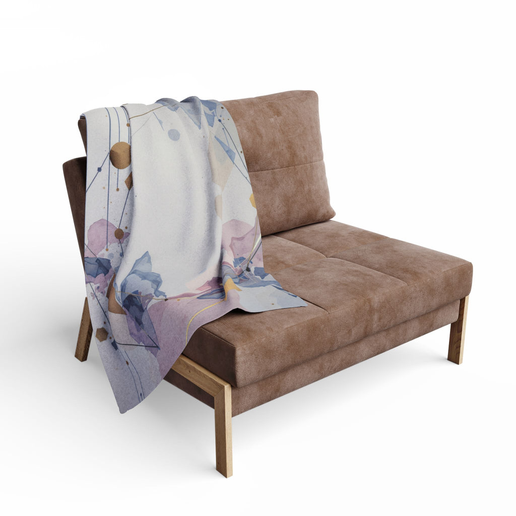 Arctic Watercolor Fleece Blanket — Soft Pastel Geode Throw