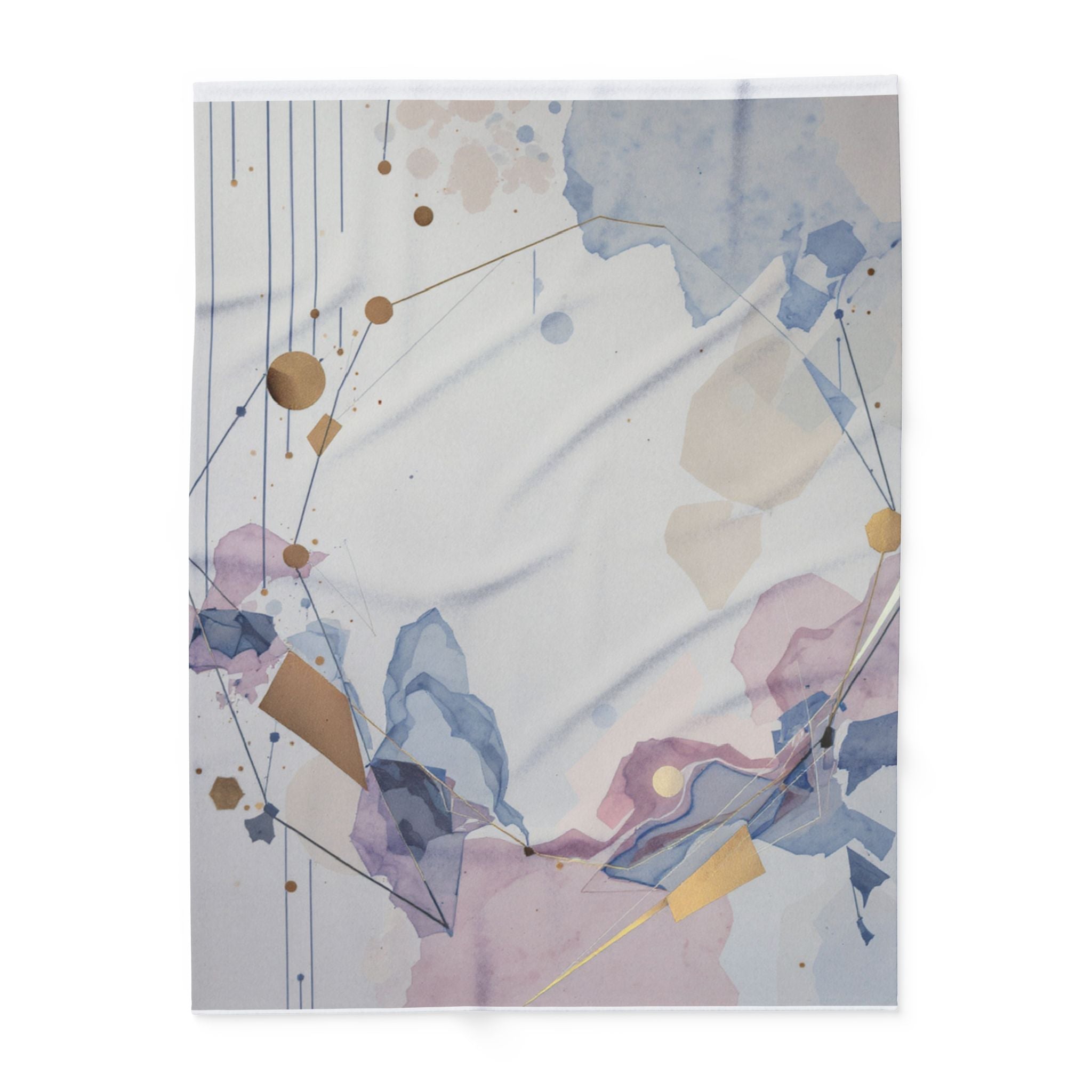 Arctic Watercolor Fleece Blanket — Soft Pastel Geode Throw